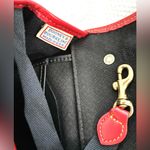Dooney & Bourke backpack vintage denim chambray and red leather Photo 2