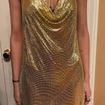 gold metal chain dress Photo 6