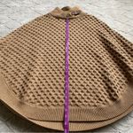 Banana Republic 100% Cotton Knit Waffle Poncho Mock Neck Gold Buckle Photo 8