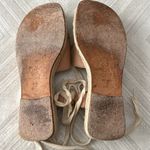 Burberry Women’s Shalicia Leather Ankle Espadrille Tan Tie Sandals Photo 4