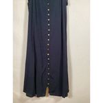 Miss Me  Dress Buttons Sleeveless Blue Classic Preppy Small Ruffle Photo 1