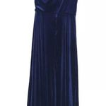 NWT After Six One Shoulder Spaghetti Strap Lux Velvet Maxi Dress Pockets 16 Blue Photo 11