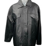 Princess Polly Women's Black Long Sleeve Faux Leather Vegan Shirt Jacket Size 4 Photo 0