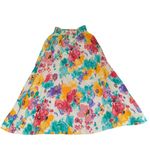 Vintage Michelle Stewart Skirt‎ Set Women's 4/6 Bright Maximal Floral Maxi Flowy Pink Photo 4