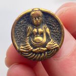 Vintage Buddha Earrings Screwback Buddhism Fat Buddha screw back clip on gold‎ Gold Photo 5