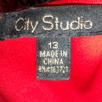 City Studio Vibrant Red Dress with a corset style design. Size undefined Photo 8