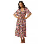 Rip Curl Floral Kamari Smocked Waist Midi Dress New With Tags Size Small Blue Photo 2