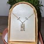 A New Day Gold Necklace with Rectangular Pendant Photo 0