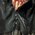 ZARA  Black With Gold Glitter Sheer Mini Dress With Velvet Vest In S Photo 9