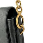 Tory Burch | One Size | Everly Black Pebbled Leather Flap Saddle Bag Photo 5