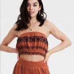American Eagle 🆕 AE Rust Embroidered Crop Tube Top XL🆕 Photo 2