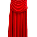 Night Way Bright Coral Gathered Stretch Cowl Neck Formal Maxi Dress 8 Draped Orange Photo 0