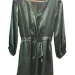 ZARA SATIN playsuit Flowy 3/4 Sleeve Green Romper Photo 0