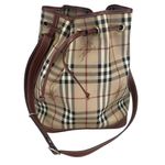 Burberry Nova Check Drawstring Bucket Bag with COA EUC Photo 2