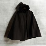 Milled x CASSETTE Black HEAVY WOOL CLOAK CAPE W THICK Stiff COLLAR NWT Women’s L Size L Photo 0