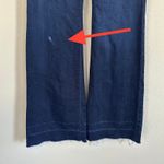 Free People  Dallas Flare Jeans Women's Size 26 Dark Wash‎ Frayed Hem Denim Pants Photo 4
