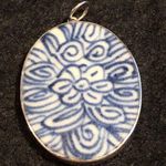 Chinese Porcelain in Silver Setting Pendant Photo 0