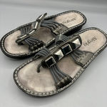 Alegria  PIS-123 Womens Leather Thong Sandals Studs Size‎ 40 Silver Black Photo 0