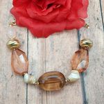 Jones New York Chunky Statement Collar Necklace Neutral Colors Shell Toggle MINT Photo 0