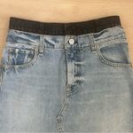 Hudson Jeans “Lulu” Denim with Black Trim Raw Hem Mini Skirt Size 25 Photo 1