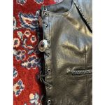 Women's Black MOB Genuine Leather Motorcycle Riding Vest W/Side Lace Size L Size L Photo 3