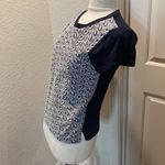 J.Crew  Women’s Crew Neck Paisley Teardrop Eyelet T-Shirt Navy White Sz Sm Photo 51