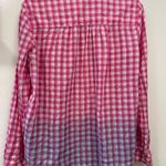 Anthropologie Pilcro for Anthro Deb Relaxed Button Up Pink/Blue Ombré Plaid Shirt in Size S Photo 5