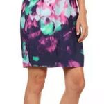 Kate Spade Women's Pink/Blue Abstract Floral Pleated Barry Pencil Skirt sz 6 Photo 5