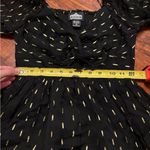 Angie  Women's Twist Front Keyhole Long Sleeve Swiss dot black Dress size small Photo 11