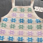 Hippie Rose  sweater knit super soft grannie square floral pattern Large NEW boho Photo 0