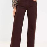 Loft Ann Taylor NWT Belted High Rise Wide Leg Jeans In Iced Espresso 32/14 New Photo 0