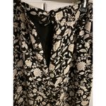 Talbots ‎ Size 16 Black Floral Print 100% Silk Midi Skirt Elegant Photo 3