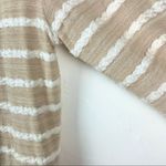 Chico's Chico’s Beige White Striped Open Front Long Sleeve Cardigan Small Photo 2