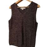 Josephine Chaus 𝅺JOSEPHINE‎ Chaus V Neck Metallic Sleeveless Sweater Size Medium Photo 0