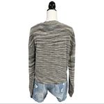 Free People Marble Ribbed Button Sweater Mercury Henley Black 0122 Photo 9
