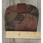 Liz Claiborne  Floral Wallet Coin Purse‎ Small Brown Canvas Zip Closure Photo 3