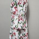 JODIFL white pink floral bell sleeve tiered mini dress size small Photo 2