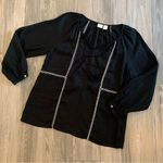 St. Tropez  women’s top size Lg blk w ivory details Photo 0