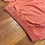 Paradise Collection Cotton Crewneck Sweater Ribbed Neck Cuffs Hem Salmon Large Red Photo 4