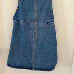 BDG Urban Outfitters Sz 2 Blue Denim Jumper Dress Y2K Silver Zip Ring Photo 2
