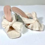 Loeffler Randall Claudia Top Knot Bow Heel Mule Sandals Pearl 9.5 NEW Photo 0