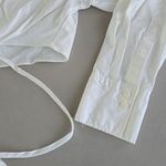 ZARA  Elegant White Tie-Front Crop Top Blouse Size S Photo 2