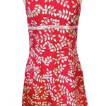No Boundaries Vintage Y2K 90s Red Floral Mini Sun Dress White Flower Leaf Spaghetti Strap Lace Photo 1
