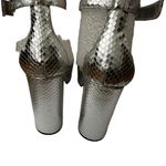 Good American Snake EMBOSSED PLATFORM HIGH BLOCK HEEL SANDALS size 7.5 Photo 5