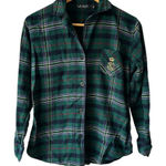 Ralph Lauren  Flannel Pajama Shirt Cotton Blend Long Sleeve Photo 0