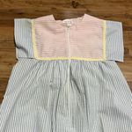 Vintage Vandemere House Coat/Dress Pastel Seersucker Zip Up Robe Nightgown Sz M Size M Photo 2