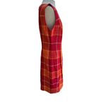 Dani Max 80s Red Orange Plaid Day Dress Size 6 Photo 3