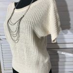 Vintage Y2K Chaus Chunky Knit Cream Blouse Short Sleeve Small Photo 5