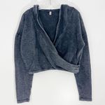 Free People  Movement Criss Crossed Crop Sweatshirt Size Small NWT Black Photo 1