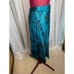 suit swing skirt ruffle back vintage teal black fish print Blue Photo 14
